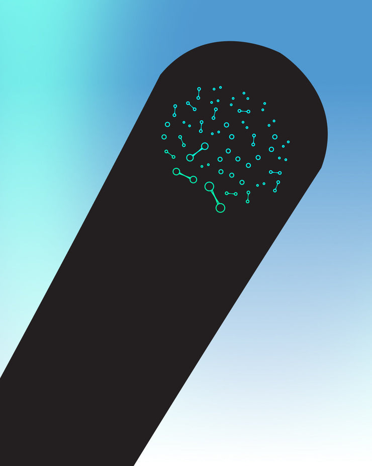 The H2 snowboard, front zoom