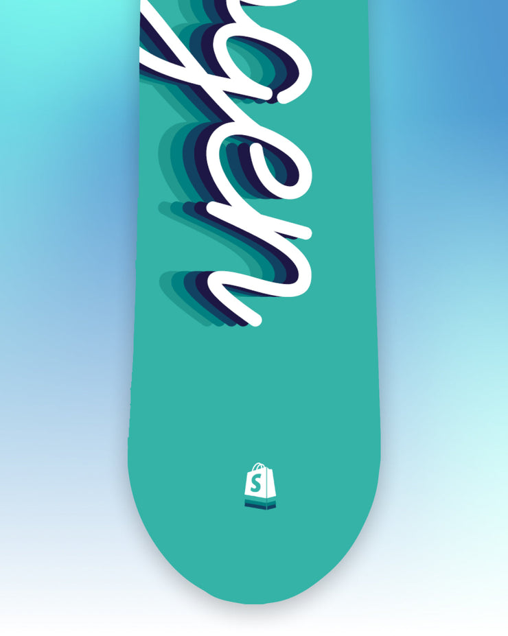 The Hydrogen snowboard, back zoom