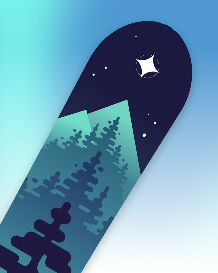 The Hydrogen snowboard, front zoom