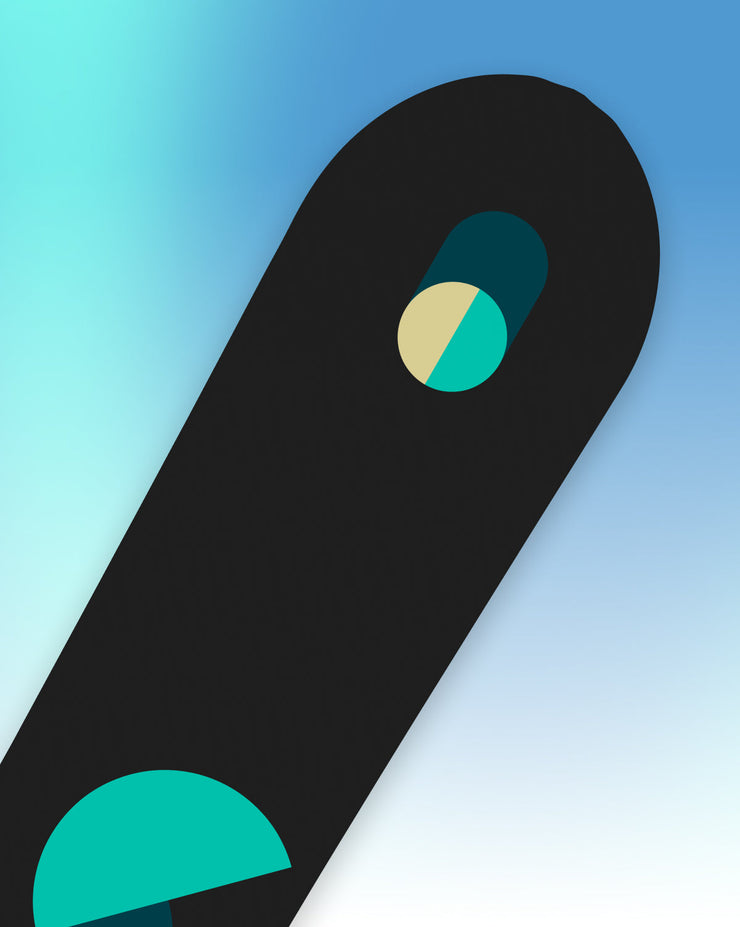 The Toggle snowboard, front zoom